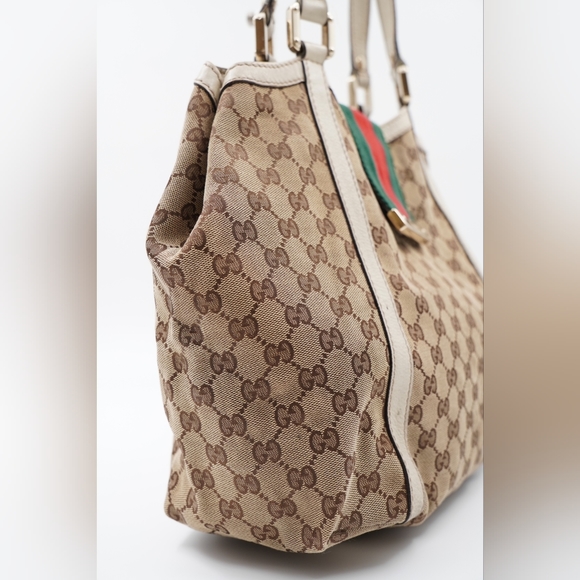 D37❤️Gucci GG Canvas new Ladies Web Tote - Picture 4 of 13